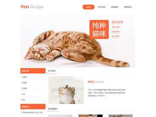 宠物猫养殖场模板PC网站模板